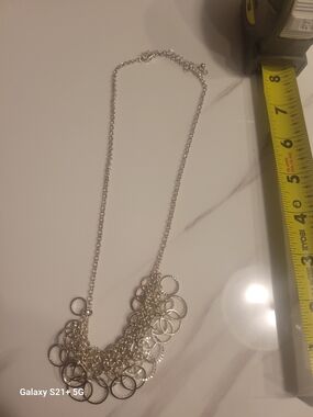 Silver Multi-Ring Statement Necklace